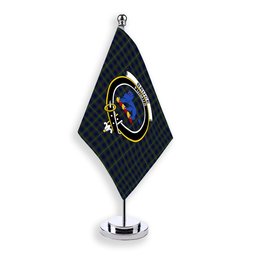 ScotsTee Shop Scottish Bruce of Crionaich Crest Tartan Desk Flag Plaid Table Flag