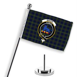 ScotsTee Shop Scottish Bruce of Crionaich Crest Tartan Desk Flag Plaid Table Flag