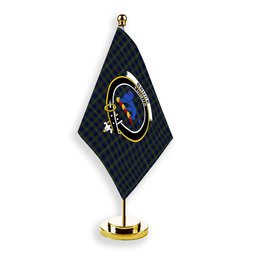 ScotsTee Shop Scottish Bruce of Crionaich Crest Tartan Desk Flag Plaid Table Flag