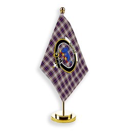 ScotsTee Shop Scottish Bruce of Kinnaird Dress (Dance) Crest Tartan Desk Flag Plaid Table Flag