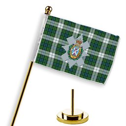 ScotsTee Shop Scottish Black Watch Dress Ancient Crest Tartan Desk Flag Plaid Table Flag