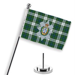 ScotsTee Shop Scottish Black Watch Dress Ancient Crest Tartan Desk Flag Plaid Table Flag