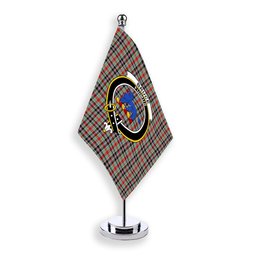 ScotsTee Shop Scottish Bruce of Kinnaird Modern Crest Tartan Desk Flag Plaid Table Flag