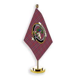 ScotsTee Shop Scottish Burnett Hunting Modern Crest Tartan Desk Flag Plaid Table Flag