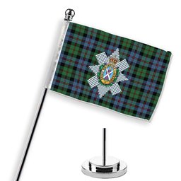 ScotsTee Shop Scottish Black Watch Coarse Kilt Ancient Crest Tartan Desk Flag Plaid Table Flag