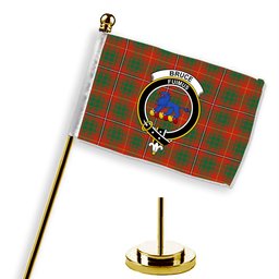 ScotsTee Shop Scottish Bruce County Ancient Crest Tartan Desk Flag Plaid Table Flag