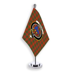 ScotsTee Shop Scottish Bruce County Ancient Crest Tartan Desk Flag Plaid Table Flag