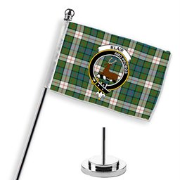 ScotsTee Shop Scottish Blair Dress Ancient Crest Tartan Desk Flag Plaid Table Flag