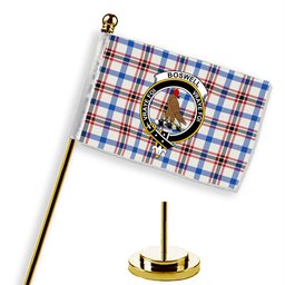 ScotsTee Shop Scottish Boswell Dress Modern Crest Tartan Desk Flag Plaid Table Flag