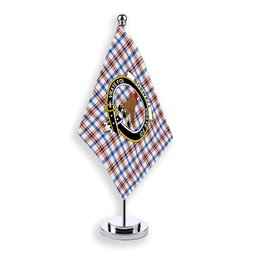 ScotsTee Shop Scottish Boswell Dress Modern Crest Tartan Desk Flag Plaid Table Flag