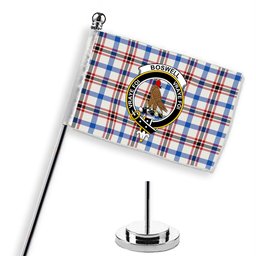 ScotsTee Shop Scottish Boswell Dress Modern Crest Tartan Desk Flag Plaid Table Flag