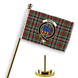 ScotsTee Shop Scottish Bruce of Kinnaird Crest Tartan Desk Flag Plaid Table Flag