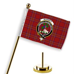 ScotsTee Shop Scottish Burnett of Leys Dress Crest Tartan Desk Flag Plaid Table Flag