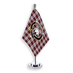 ScotsTee Shop Scottish Cunningham Dress Burgundy Dance Crest Tartan Desk Flag Plaid Table Flag