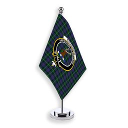 ScotsTee Shop Scottish Davidson of Tulloch 2 Crest Tartan Desk Flag Plaid Table Flag