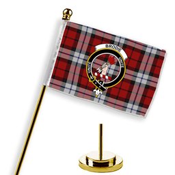 ScotsTee Shop Scottish Brodie Dress Crest Tartan Desk Flag Plaid Table Flag