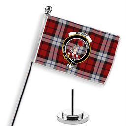 ScotsTee Shop Scottish Brodie Dress Crest Tartan Desk Flag Plaid Table Flag