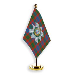 ScotsTee Shop Scottish Black Watch Pipe Band Ancient Crest Tartan Desk Flag Plaid Table Flag