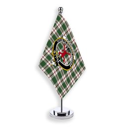 ScotsTee Shop Scottish Crawford Arisaid Dance Ancient Crest Tartan Desk Flag Plaid Table Flag