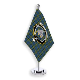 ScotsTee Shop Scottish Dalrymple M of Oxenfoord Crest Tartan Desk Flag Plaid Table Flag