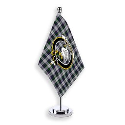 ScotsTee Shop Scottish Campbell of Cawdor Dress Crest Tartan Desk Flag Plaid Table Flag