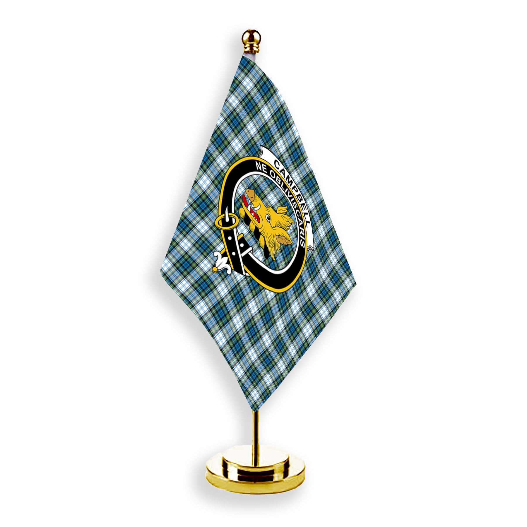 ScotsTee Shop Scottish Campbell Dress Ancient 02 Crest Tartan Desk Flag Plaid Table Flag