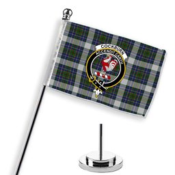 ScotsTee Shop Scottish Cockburn of Ormiston Dress Crest Tartan Desk Flag Plaid Table Flag