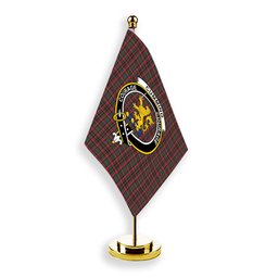 ScotsTee Shop Scottish Cumming Hunting Modern Crest Tartan Desk Flag Plaid Table Flag