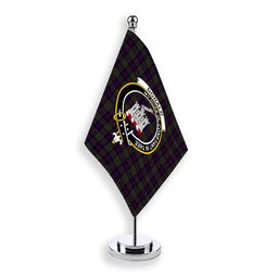 ScotsTee Shop Scottish Donald of Clan Ranald Crest Tartan Desk Flag Plaid Table Flag