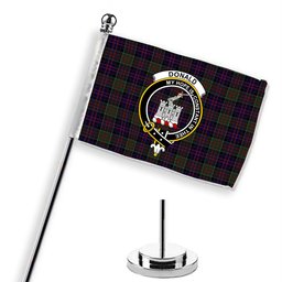 ScotsTee Shop Scottish Donald of Clan Ranald Crest Tartan Desk Flag Plaid Table Flag