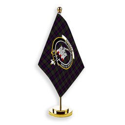ScotsTee Shop Scottish Donald of Clan Ranald Crest Tartan Desk Flag Plaid Table Flag
