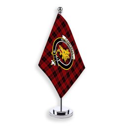 ScotsTee Shop Scottish Campbell of Armaddie Crest Tartan Desk Flag Plaid Table Flag