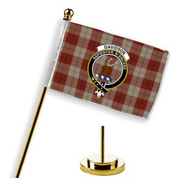 ScotsTee Shop Scottish Davidson Dress Dancers Crest Tartan Desk Flag Plaid Table Flag
