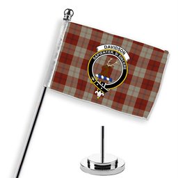ScotsTee Shop Scottish Davidson Dress Dancers Crest Tartan Desk Flag Plaid Table Flag
