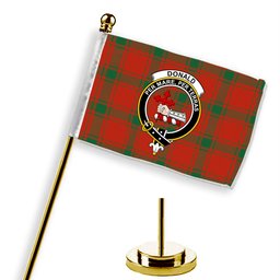 ScotsTee Shop Scottish Donald of Sleat Ancient Crest Tartan Desk Flag Plaid Table Flag