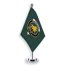 ScotsTee Shop Scottish Campbell of Argyll 1815 Ancient Crest Tartan Desk Flag Plaid Table Flag