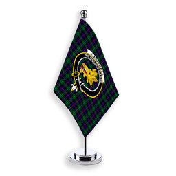 ScotsTee Shop Scottish Campbel of Cawdor Modern Crest Tartan Desk Flag Plaid Table Flag