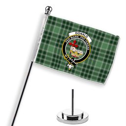 ScotsTee Shop Scottish Donald Lord of the Isles Hunting Crest Tartan Desk Flag Plaid Table Flag