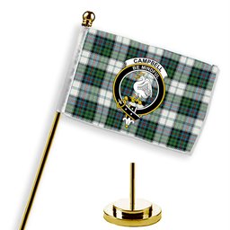 ScotsTee Shop Scottish Campbell of Cawdor Dress Ancient Crest Tartan Desk Flag Plaid Table Flag