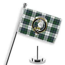 ScotsTee Shop Scottish Campbell of Cawdor Dress Ancient Crest Tartan Desk Flag Plaid Table Flag