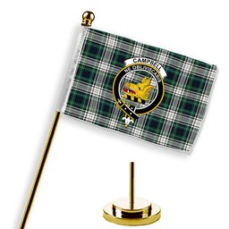ScotsTee Shop Scottish Campbell Dress Modern Crest Tartan Desk Flag Plaid Table Flag