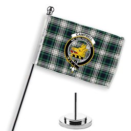 ScotsTee Shop Scottish Campbell Dress Modern Crest Tartan Desk Flag Plaid Table Flag