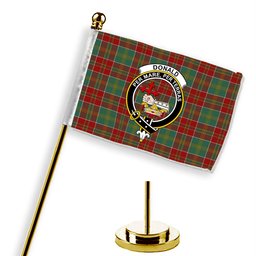ScotsTee Shop Scottish Donald of Kingsburgh Crest Tartan Desk Flag Plaid Table Flag