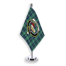 ScotsTee Shop Scottish Donald of the Isles Hunting Ancient Crest Tartan Desk Flag Plaid Table Flag