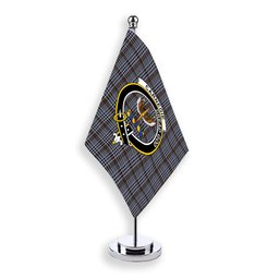 ScotsTee Shop Scottish Carnegie Check Modern Crest Tartan Desk Flag Plaid Table Flag