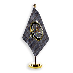 ScotsTee Shop Scottish Carnegie Check Modern Crest Tartan Desk Flag Plaid Table Flag