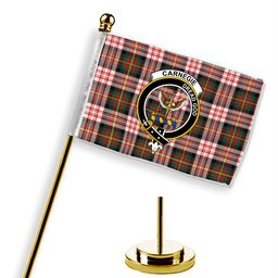 ScotsTee Shop Scottish Carnegie Dress Modern Crest Tartan Desk Flag Plaid Table Flag