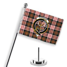ScotsTee Shop Scottish Carnegie Dress Modern Crest Tartan Desk Flag Plaid Table Flag