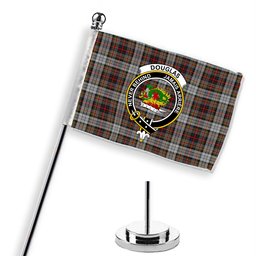 ScotsTee Shop Scottish Douglas Ancient Dress WCWM Crest Tartan Desk Flag Plaid Table Flag