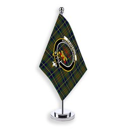 ScotsTee Shop Scottish Cameron of Lochiel Hunting Modern Crest Tartan Desk Flag Plaid Table Flag
